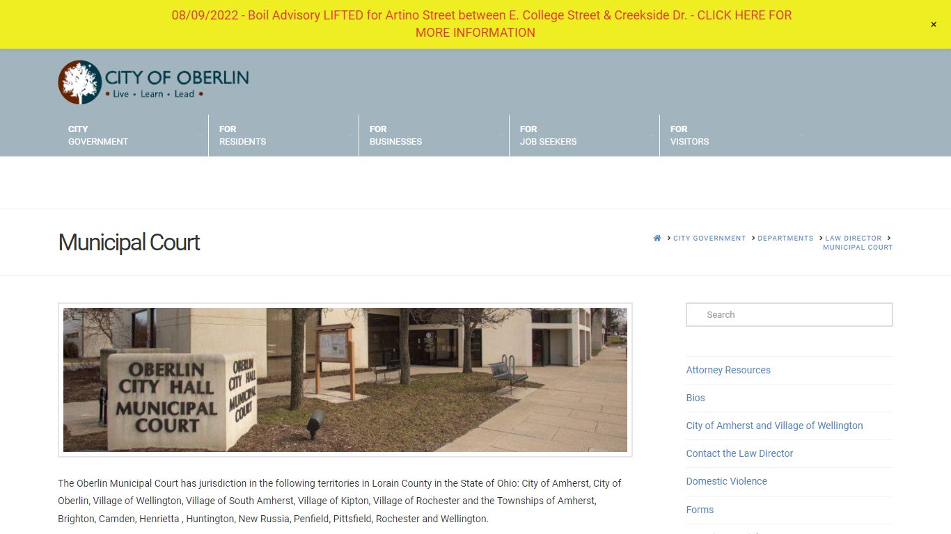 Municipal Court - City of Oberlin
